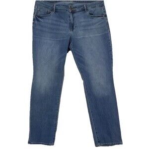 Old Navy Womens Jeans Mid Rise Power Slim Straight leg Blue Denim Size 18